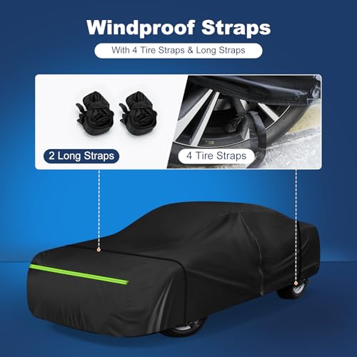 Image of QUNSUNUS Car Cover for Nissan 260Z /280Z /280ZX /300ZX 1974-1996, Waterproof 300ZX Car Covers with Cotton Lining, All Weather Cover with Straps and Zipper