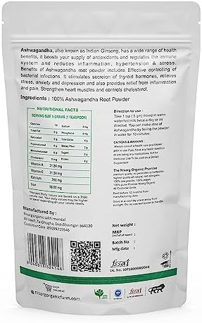 Ashwagandha and Shatavari Root Powder Asparagus racemosus Women's Wellness Natural and Safe Rejuvenative for Vata and Pitta Herbal Supplement-100gm