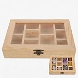 Boîte à dix compartiments : cette boîte à dix compartiments vous permet de ranger avec précision , minéraux et bijoux. le plateau de collection vous permet d'organiser chaque spécimen selon vos préférences. coffret de rangement pour objets de collection, présentoir à