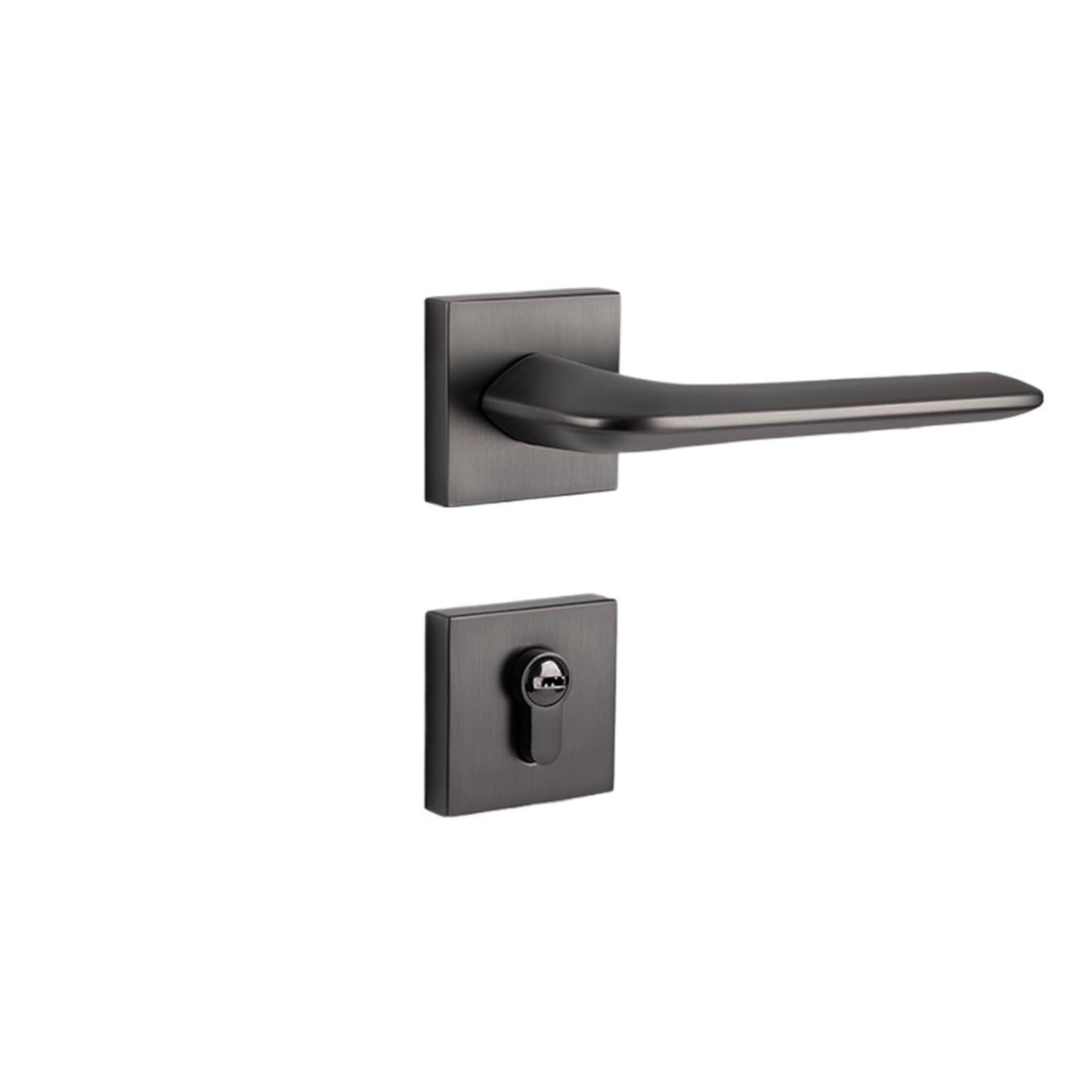 Indoor Room Magnetic Silent Bedroom Split Door Lock Light Luxury Modern Simple Handle(Black Nickel Magnetic Style)
