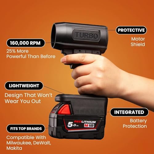 Image of Storm Jet Blower 2.0 Pro, 2026 Upgraded Cordless Leaf Blower 160,000 RPM 200 Mph, High-Power Blower, Portable Handheld Leaf Blower for Patio Cleaning, Lawn Care, Blowing Leaves (for Dewalt)