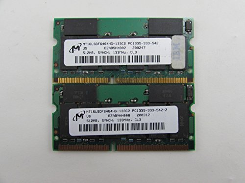Micron MT16LSDF6464HG-133C2 1GB 2 x 512MB PC133S 133Mhz CL3 SODIMM Lbg