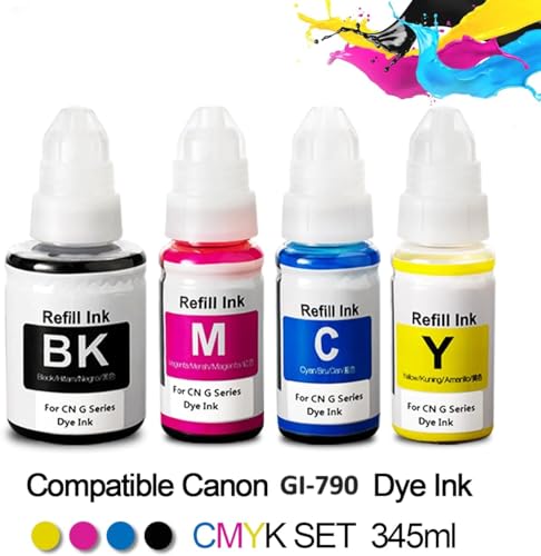 Image of Ink Set GI-790 Compatible with Canon G1000, G1010, G1100, G2000, G2002, G2010, G2012, G2100, G3000, G3010, G3012, G3100, G4000, G4010 (CN - 790 Set)