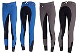 Diese elegante Reithose für Damen hat einen kontrastfarbenen Vollbesatz mit speziellen Nähten für einen extra sportlichen Stil
