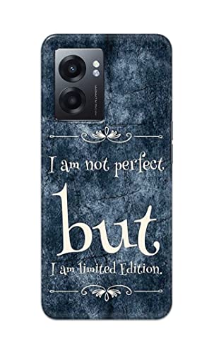 Image of Printed Hard Back Cover Case for Realme Narzo 50 5G Back Cover (I Am Not Perfect I Am Limited Edition) -1803