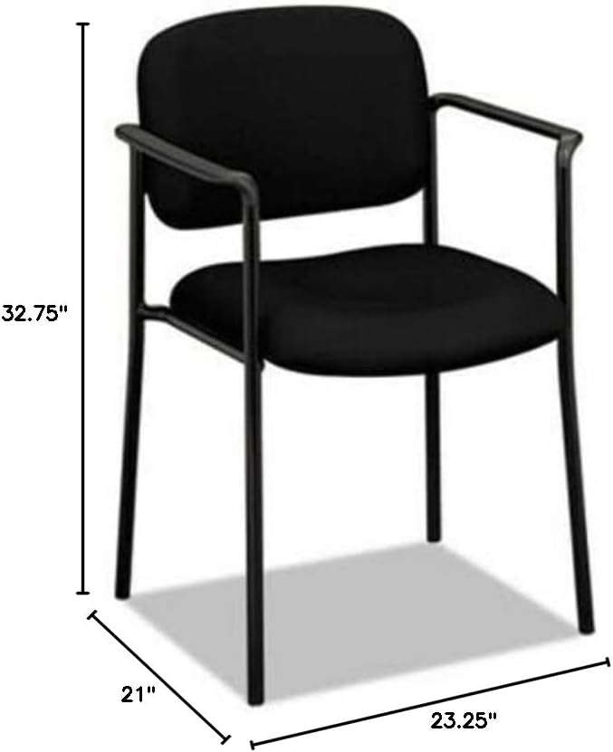 Office Chair Stacking Guest Chair with Arms Steel Black Desk Chair Gaming Chair