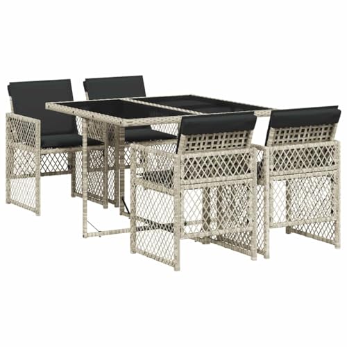 Salon de jardin 5 pièces résistant aux intempéries avec coussins - 2