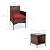 Best Choice Products 3-Piece Outdoor Wicker Conversation Bistro Set, Space Saving Patio Furniture for Garden w/Side Table - Brown/Red