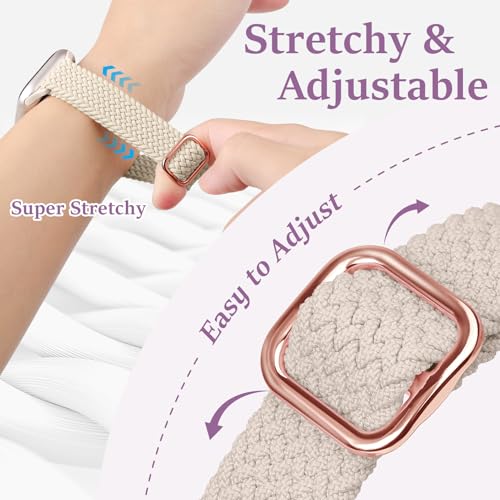 Image of Slim Braided Bands for Apple Watch Band 40mm 41mm 42mm 38mm 46mm 44mm 45mm 49mm Women,Stretchy Solo Loop Nylon Elastic Thin Narrow Skinny Strap for iWatch Ultra 3 SE 3 Series 11 10 9 8 7 6 5 4 3 2 1
