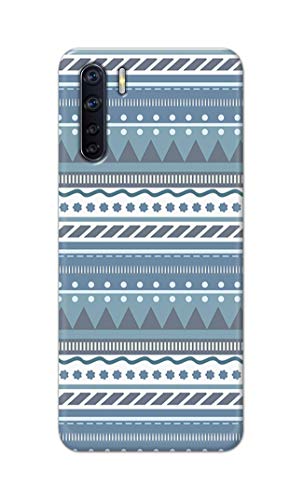 Image of Printed Hard Back Cover Case for Oppo F15 | Oppo F15s | Oppo A91 | Oppo Reno 3 4G Back Cover (Seamless Geometric Tribal Pattern) -1803