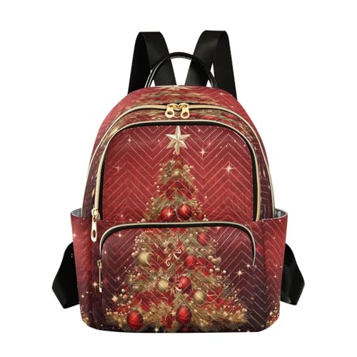 Image of ALAZA Merry Christmas Tree Bell Ball Women Backpack Purse Ladies Fashion Shoulder Bag Daypack Travel Bag 7.5L