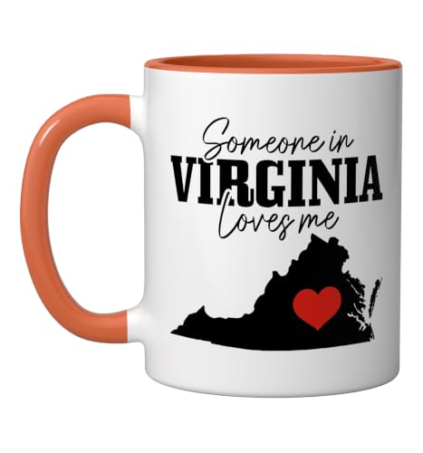 Taza de cerámica naranja/blanca 11oz miniatura 1