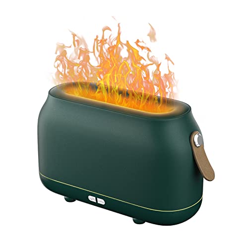Joylifetech Flame Humidifier, 180Ml Essential Oil Diffuser With Flame Light, Ultrasonic Flame Humidifier With Waterless Auto Shut-Off, Aromatherapy Diffusers For Bedroom, Office, Yoga (Green) #TOP15