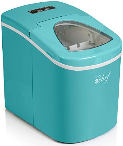 Deco Rapid Portable Automatic Electric Countertop Ice Maker - 6 Great Colors Compact Top Load 26 Lbs. Per Day Great for Party Hosting Never Run Out of Ice Again, Self Cleaning (Turquoise)
