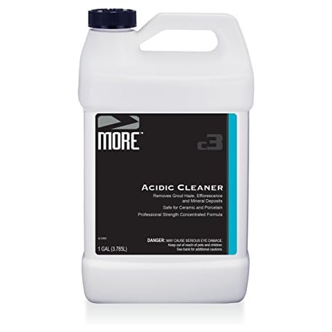 MORE Grout Cleaner for Tile Floors - Acidic Grout Cleaning Solution - Removes Cement-Based Grout Haze, Efflorescence and Mineral Deposits - Gallon 128oz Cover