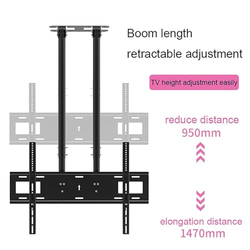Support TV plafond télescopique ultra robuste supportant jusqu'à 60 kg