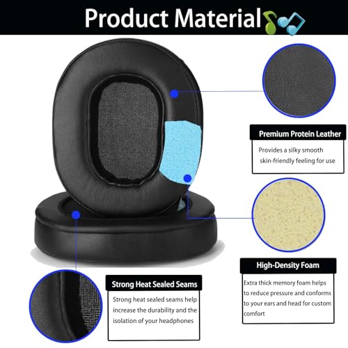 image for HASANBAY MSR7 Earpads Replacement for Audio Technica ATH M40X / M30X /