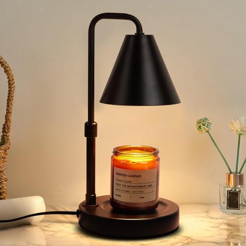 Suewow Candle Warmer Lamp, Adjustable Height, with Timer Dimmer, 2 Light Bulbs, Room Decor Wax Melt Warmer for Scented Wax.