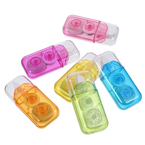 DIYEAH 1 Jeu Correcteur Pastel Marqueur Surligneur Stationnaire Esthétique Mini Correction Pince Pour Stylo Rétractable Fournitures Fixes Agrafe Truc Plastique Colorful 6 Pièces