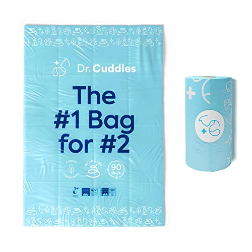 Dr. Cuddles Compostable Dog Poop Bags - The #1 Bag For #2 - Biodegradable Dispenser, Environmentally Friendly, Eco-Friendly, Non-Toxic, Unscented. 150 Bags; 9 X 13 Inches #TOP2