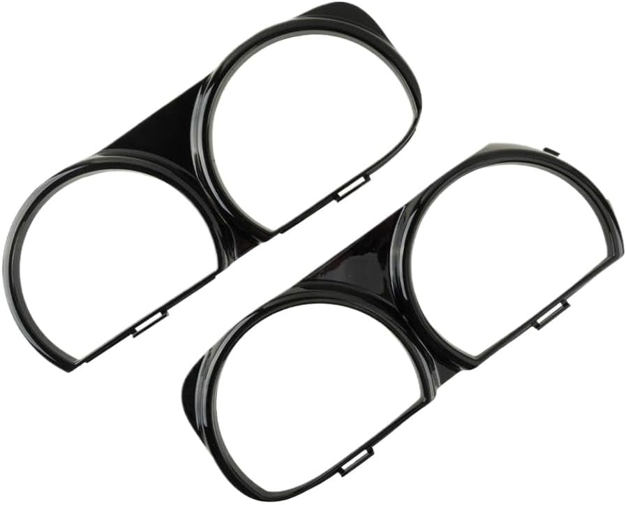 1 Pair Black Right And Left Grille Headlight Lamp Bezel Frame Trim 68259053AB 68259052AB Compatible With Challenger 2015 2016 2017 2018 2019 2020 2021