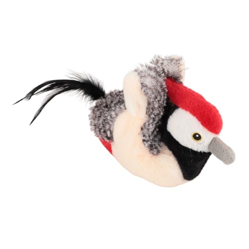 Mbeysaq Brinquedo eletrônico de pelúcia para animais de estimação com asas batendo e som estridente