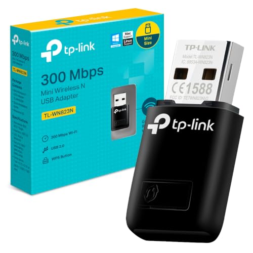 TP-Link TL-WN823N - Adaptador WiFi USB, N300, 300Mbps, Nano, para PC
