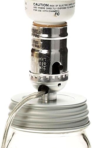 Mason Ball Jar Light/Lamp Adapter Kit - Primitive Zinc Lid (1)