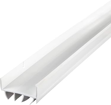 MD Building U-Shape Screw-on Under Door Seal, White, 36in | Draft Moisture Dust Insect Block, Energy Efficient Bottom Gap Seal, Slotted Screw Holes, Includes Hardware, Cut to Fit