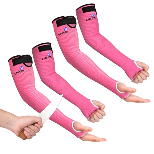 Image of OriStout Cut Resistant Farmer Sleeves with Tumb Hole, Pink, 2 Pairs