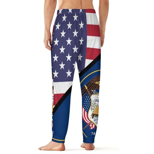 U.S.A. Utah Flag Breathable Mens Pajama Pants Lounge Sleep PJ Bottoms Sleepwear Jogger2