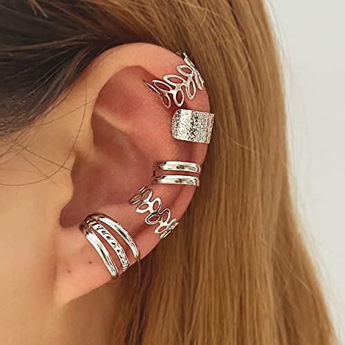 51 Pcs Ear Cuff Helix Cartilage Ear Clip on Wrap Earrings Ear Cuffs for Women Men Non Piercing Ear Clip Fake Earrings Cartilage(Gold/Silver/Black)3