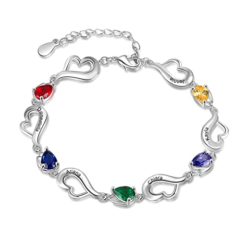 Bracelet infini gravé prénom argent bijoux femme cadeau noël anniversaire personnalisé