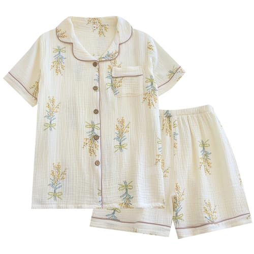 Pijama Mujer Verano 2025 Ropa Interior Pijamas Sexy Ligero Conjunto de Corta Encaje Satén camisón Noche Manga y Pantalón Capri Dormir