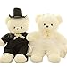 Moovi 2 unidades/set de novia y novio boda osito de peluche de peluche de peluche para coche de boda, 40 cm