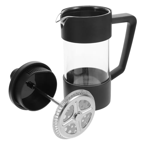 OSALADI High-heat Borosilicate Glass Final Press Coffee Maker Espresso Press for Camping and Travel Versatile Brewing Tool for Cold Brew and Hot Coffee Elegant Black Design
