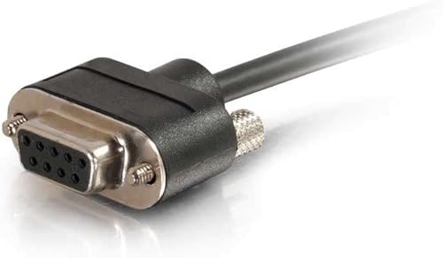 Miniatura 2 de C2G Legrand - Cable de extensión de módem en pared, cable de módem nulo DB9 negro, cable de módem serie RS232 de 6 pies, cable de módem nulo hembra