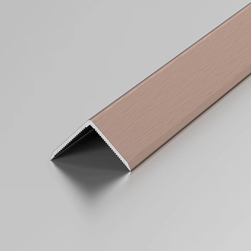 L-Shape Corner Strip, Aluminium Threshold Strips, Floor Transition Strips, Corner Guards, Flooring Edge Trim Joining - 100cm(3pcs)(Brushed Rose Gold,2 * 2cm)