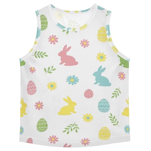 J JOYSAY Colorful Rabbit Flower Boys Tank Top Sleeveless Muscle Shirts Quick Dry Sport Workout Active Kids T-Shirts 3-15T