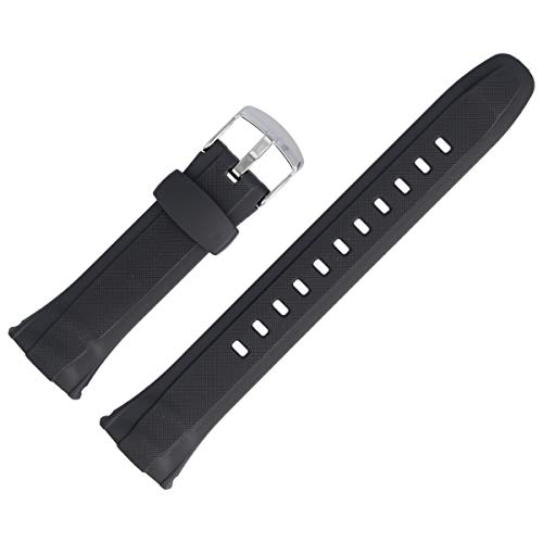 Correa Casio WVA-470 recambio de plástico negro 24mm para pulsera de reloj