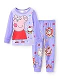 Peppa Pig Toddler Girls Pajamas Sleepwear Slim Fit 2-Piece Pajama Sets Long sleeves T-Shirt and Pants Purple Size 5T