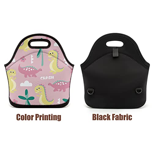 Dacawin Pink Dinosaur Kids Lunch Bag Green Windmill Lunch Box Cute Flowers Cloud Outdoor Cooler Tote Bag Reusable Leakproof Lunch Boxes Portable Lunch Containers #TOP3