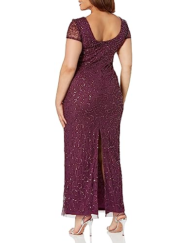 Image of Adrianna Papell Women's Beaded Short Sleeve Gown