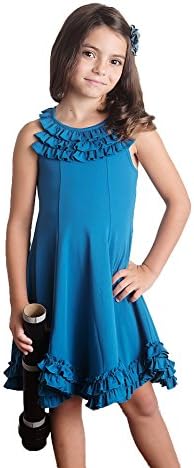 Lemon Loves Lime Girls Summer Fest Dress, Seaport Blue