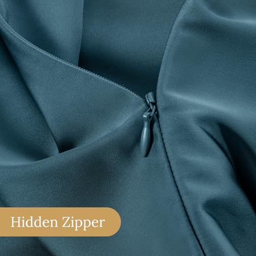 Image of INFIIXSO Silk Pillow Cases 2 Pack Standard Size, Ultra Smooth & Soft Mulberry Silk Pillow Case for Hair and Skin, Breathable Cooling Silk Pillowcase with Hidden Zipper (Bluesteel, 20x26 Inches)
