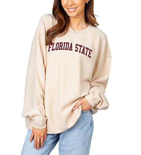 Image of Chicka-d Women's Corded Crew, Natural, Medium