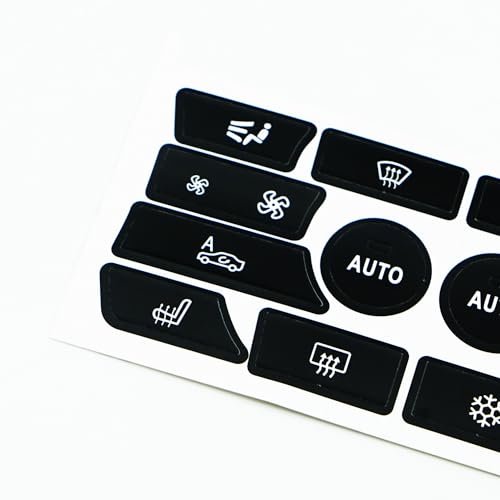 Image of Climate Control Button Decals Kit for BMW 5 Series F10 2009-2015 (520i /528i /535i) - AC & Dashboard Stickers