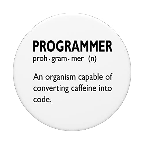 Programming Humor Convert Caffeine into Code Programmer PopSockets Swappable PopGrip, Black - Image 3