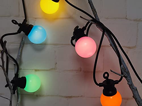 Guirlande Guinguette extérieure 12m multicolore LED blanc chaud