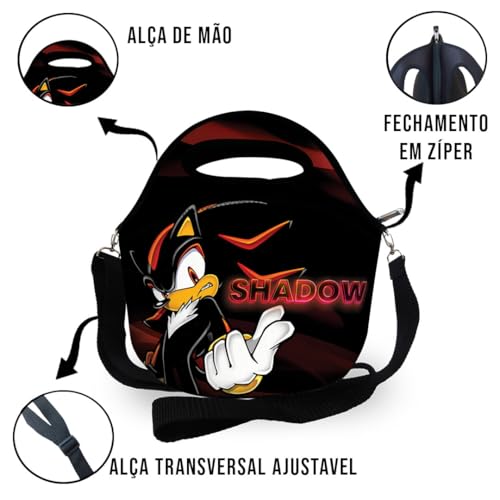 Kit Mochila de Costa Infantil + Lancheira + Estojo Shadow